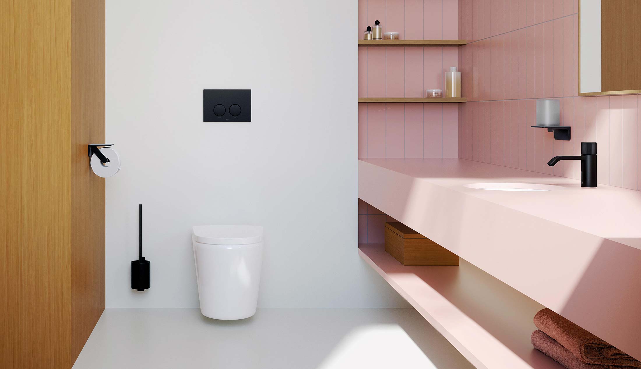 angular range of bathroom accessories, Dornbracht